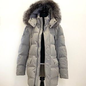 Andrew Marc rockland faux fur/trim down parka